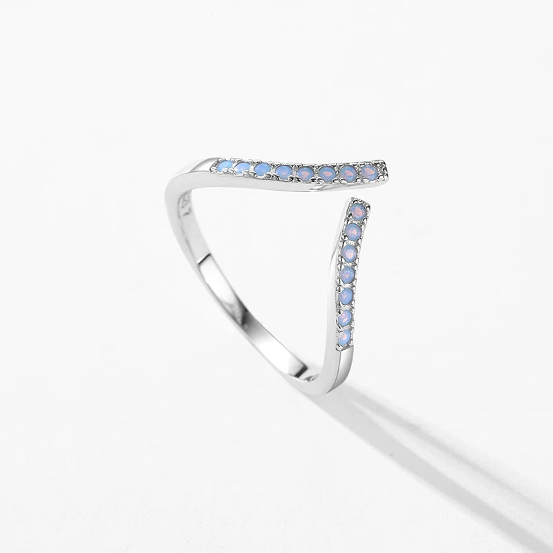 Opal Geometric Ring