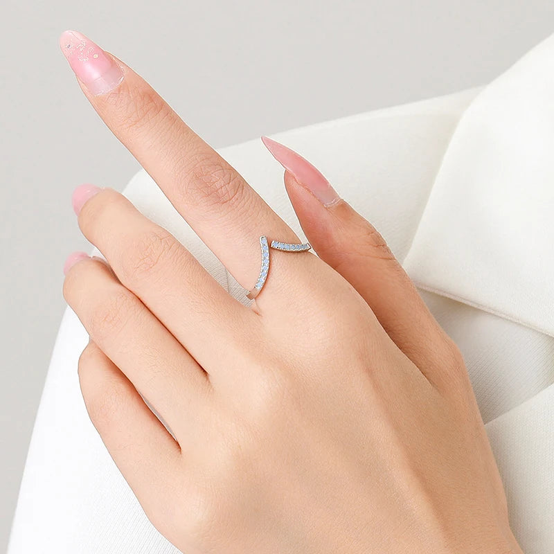 Opal Geometric Ring