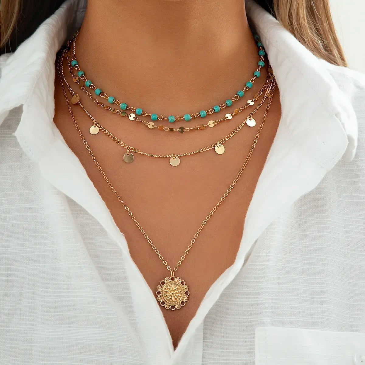 Boho Blossom Pendant Set