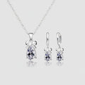 925 sterling silver water drop pendant and earrings set with Austrian crystals for wedding and engagement gift